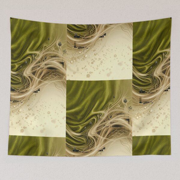 Item preview, Velvet Moss & Golden Tendrils Abstract designed and sold by Kate1art.