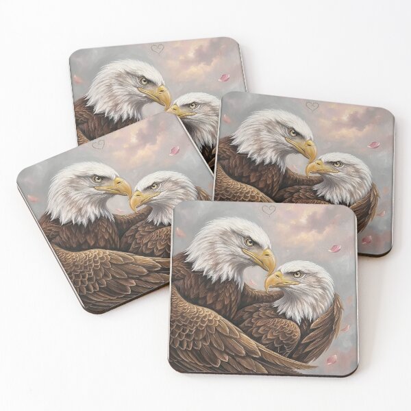 Item preview, Majestic Eagle Couple: A Romantic Wildlife Oil Painting designed and sold by 1111Miracle.