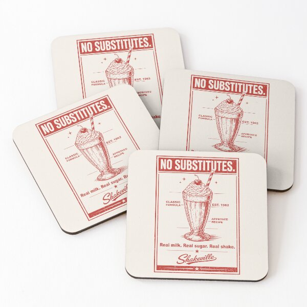 Item preview, No substitutes milkshake Vintage 60s Diner Graphics designed and sold by CamaleonDesigns.