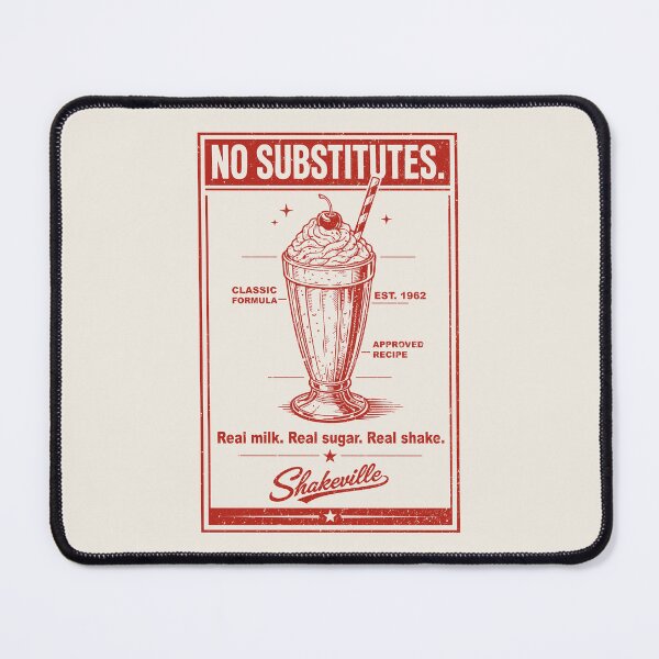Item preview, No substitutes milkshake Vintage 60s Diner Graphics designed and sold by CamaleonDesigns.