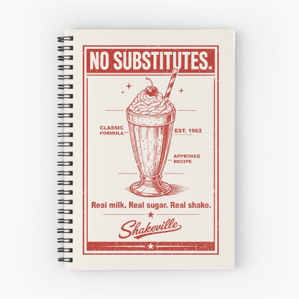 Item preview, No substitutes milkshake Vintage 60s Diner Graphics designed and sold by CamaleonDesigns.