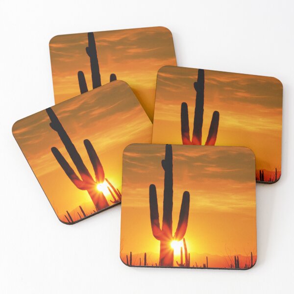 Item preview, Iconic "sunburst" through saguaro cactus designed and sold by "sensesillusion" - Nature Images Art Prints .