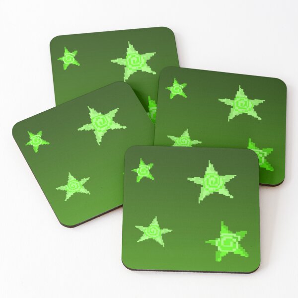Item preview, Salad green background print with stars. Pixel art. designed and sold by YaroshMaria.