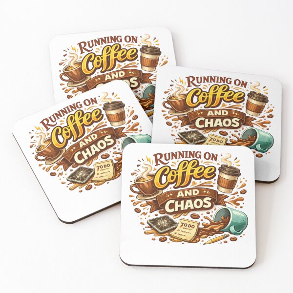 Item preview, Running On Coffee And Chaos Funny Quote designed and sold by CrescentBloom.
