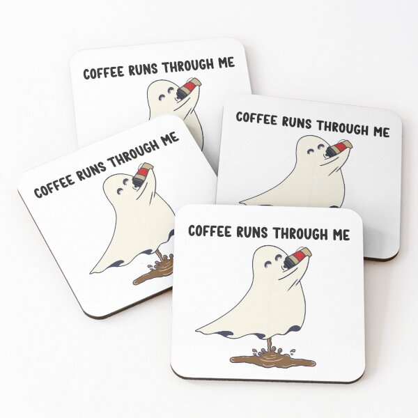 Item preview, Funny Ghost Coffee Runs Through Me Caffeine Lover designed and sold by Bored Imagination .