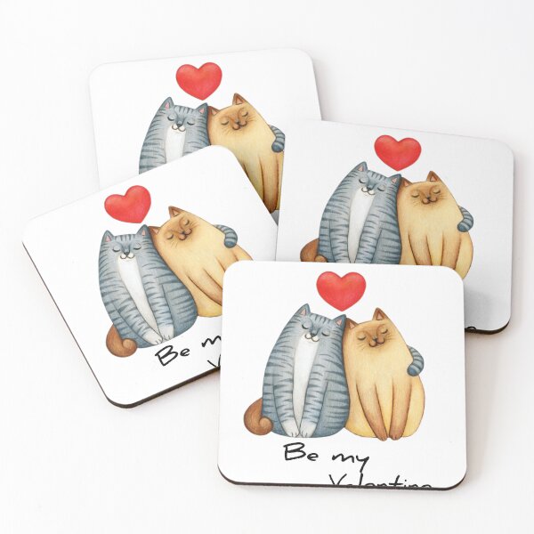 Item preview, Cute Cat Couple with Heart – Adorable Love Cats Illustration designed and sold by PixelVibe Art.