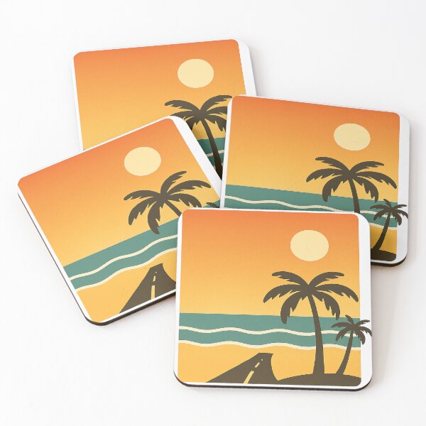 Item preview, Tropical Sunset – Minimalist Beach Vector Design designed and sold by mbmstores.