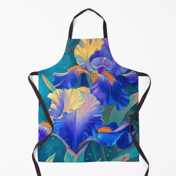 Item preview, Blue Irises on Dark Teal Background | Moody Floral Botanical Art | Elegant Blue Flower Design designed and sold by MargaretWiktor.