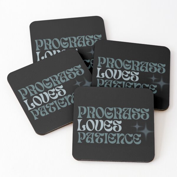 Item preview, Progress Loves Patience Typography Design | Motivational Growth Mindset Quote Aesthetic designed and sold by Qosz Collective.