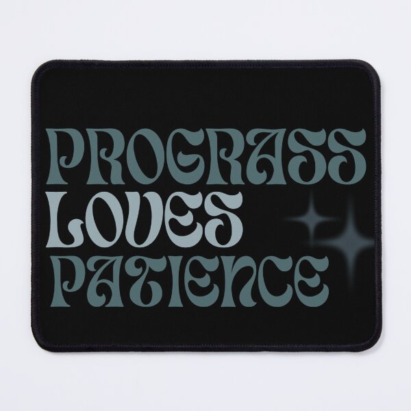Item preview, Progress Loves Patience Typography Design | Motivational Growth Mindset Quote Aesthetic designed and sold by Qosz Collective.