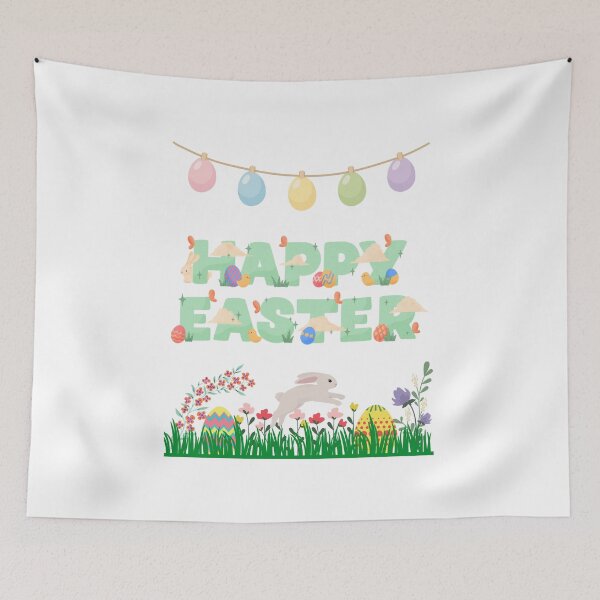 Item preview, Happy Easter Jumping Bunny Garden Garland  designed and sold by FunSticky14.