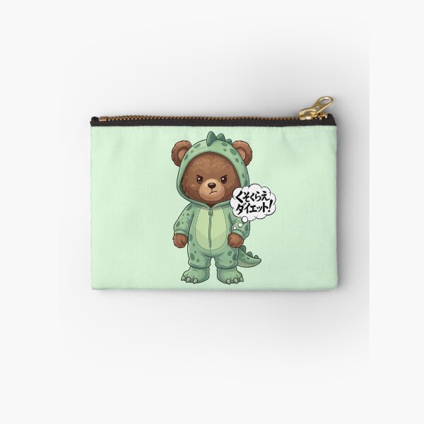 Item preview, Cute Chibi Bear Kawaii Dinosaur Pijama Green (Screw dieting!) designed and sold by KUMAINK.