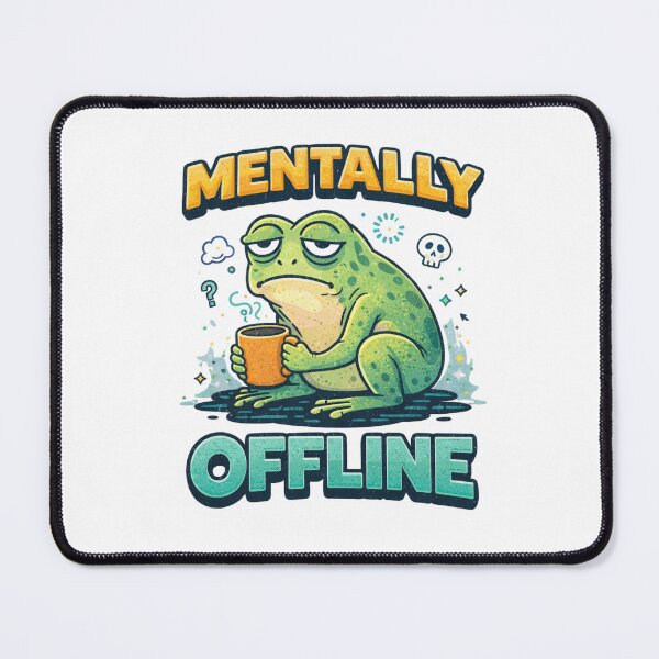 Item preview, Mentally Offline Funny Tired Frog - Retro Coffee Frog Art designed and sold by KaphzeShop.