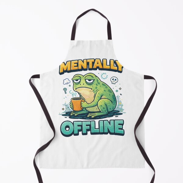 Item preview, Mentally Offline Funny Tired Frog - Retro Coffee Frog Art designed and sold by KaphzeShop.
