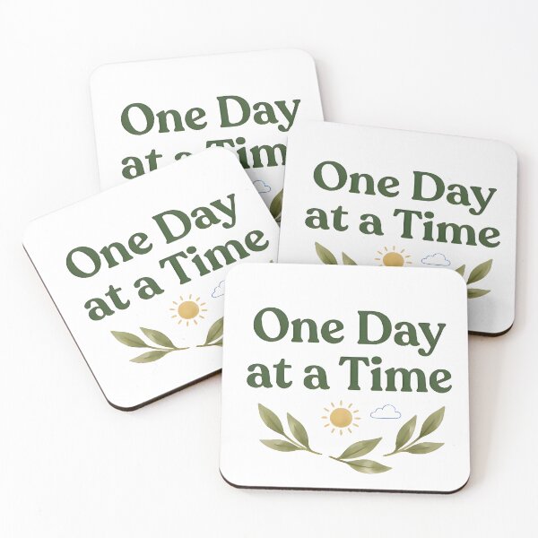 Item preview, One Day at a Time Minimalist Nature Quote Illustration designed and sold by blastercreation.