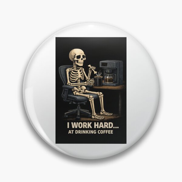Item preview, Skeleton Working Hard Drinking Coffee Funny Office Humor designed and sold by NoriudaR.