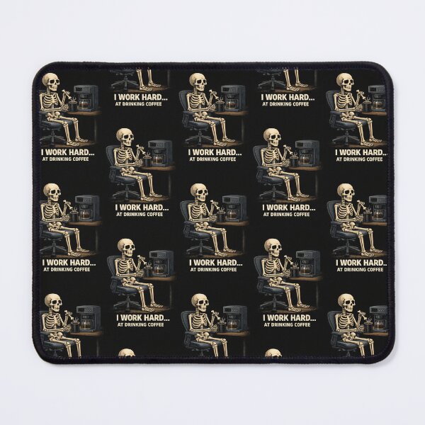 Item preview, Skeleton Working Hard Drinking Coffee Funny Office Humor designed and sold by NoriudaR.