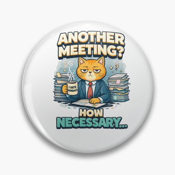 Item preview, Another Meeting? How Necessary... Funny Grumpy Business Cat Art designed and sold by KaphzeShop.