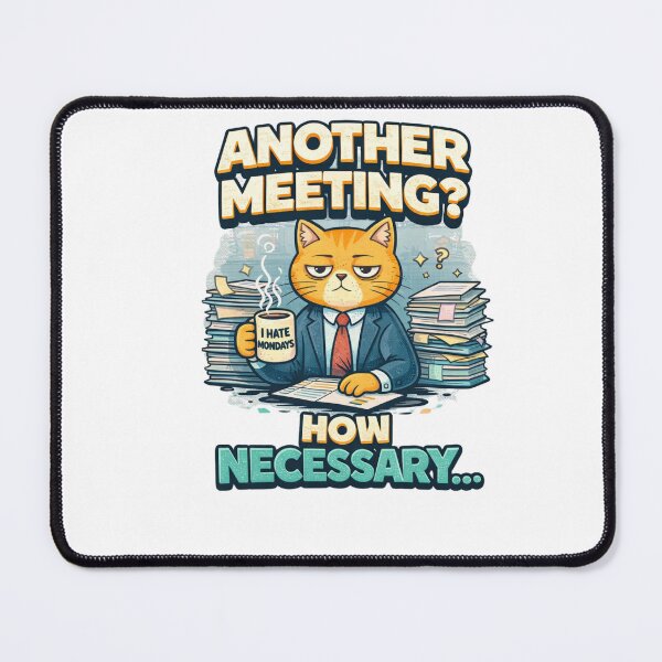 Item preview, Another Meeting? How Necessary... Funny Grumpy Business Cat Art designed and sold by KaphzeShop.