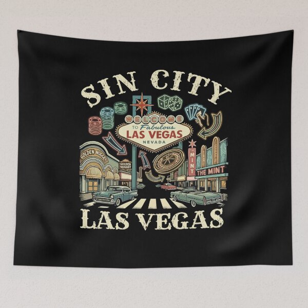 Item preview, Vintage Las Vegas Souvenir Sin City Nevada Retro Las Vegas designed and sold by DSWShirts.