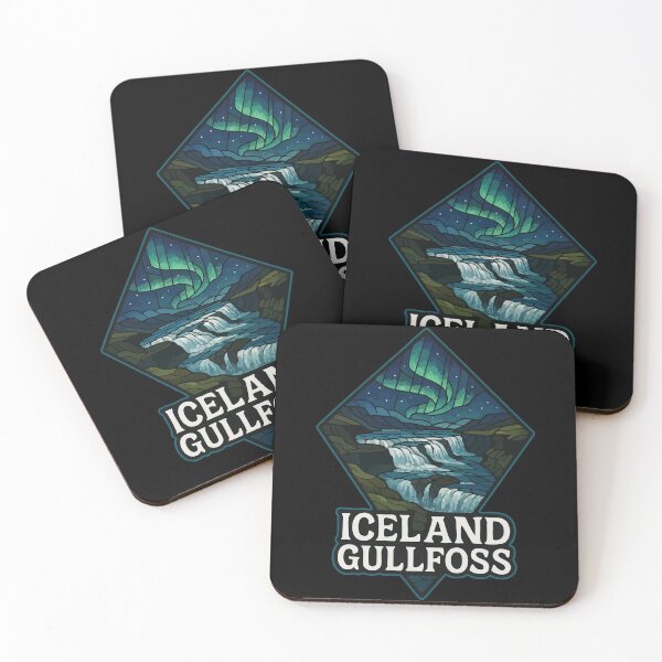 Item preview, Gullfoss Iceland Waterfall Stained Glass Art Travel designed and sold by TomFrontierArt.