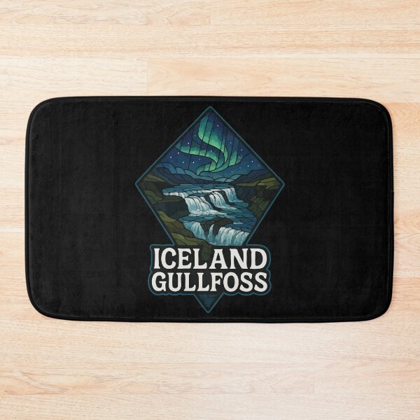 Item preview, Gullfoss Iceland Waterfall Stained Glass Art Travel designed and sold by TomFrontierArt.