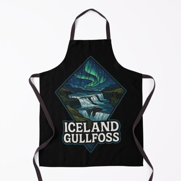 Item preview, Gullfoss Iceland Waterfall Stained Glass Art Travel designed and sold by TomFrontierArt.