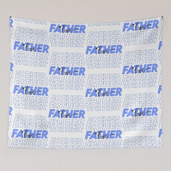 Item preview, Father Love Stacked Blue Typography Father's Day Modern Design designed and sold by VibranPalette.