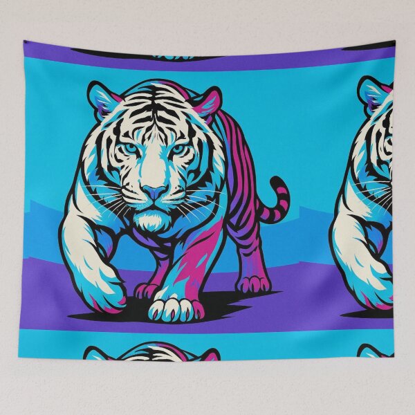 Item preview, Neon Apex – White Tiger in Motion designed and sold by TreatLLC.