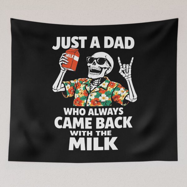 Item preview, Just a Dad Who Always Came Back with The Milk Father's Day Skeleton Jokes designed and sold by clothesy7.