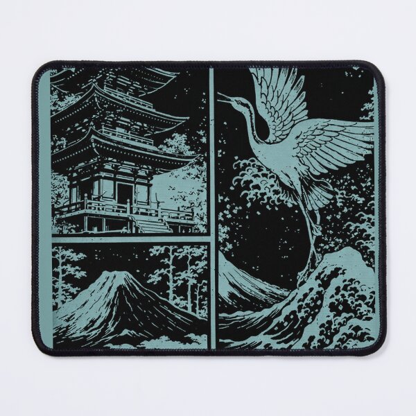 Item preview, Muted Teal intricated and detailed design of a japan inspired components designed and sold by InBetweenStudio.