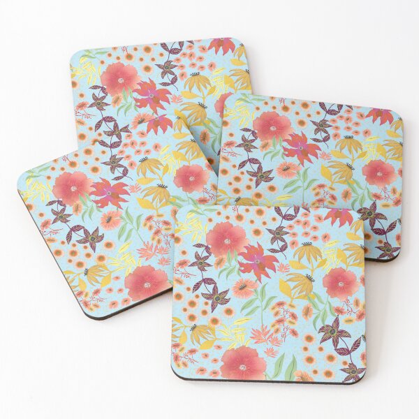 Item preview, Floral boutique on soft baby blue designed and sold by phatlizzardart.