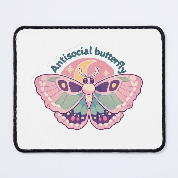 Item preview, Antisocial butterfly moth designed and sold by MendaciousMina.
