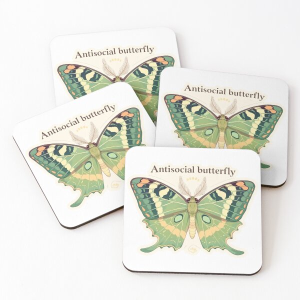 Item preview, Antisocial butterfly moth designed and sold by MendaciousMina.