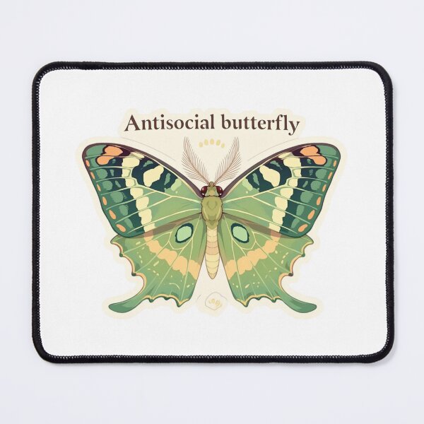 Item preview, Antisocial butterfly moth designed and sold by MendaciousMina.
