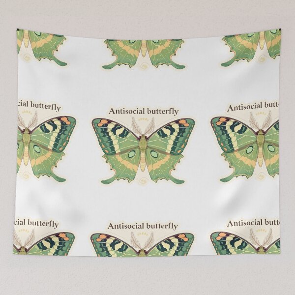 Item preview, Antisocial butterfly moth designed and sold by MendaciousMina.
