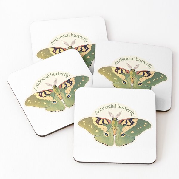 Item preview, Antisocial butterfly moth designed and sold by MendaciousMina.