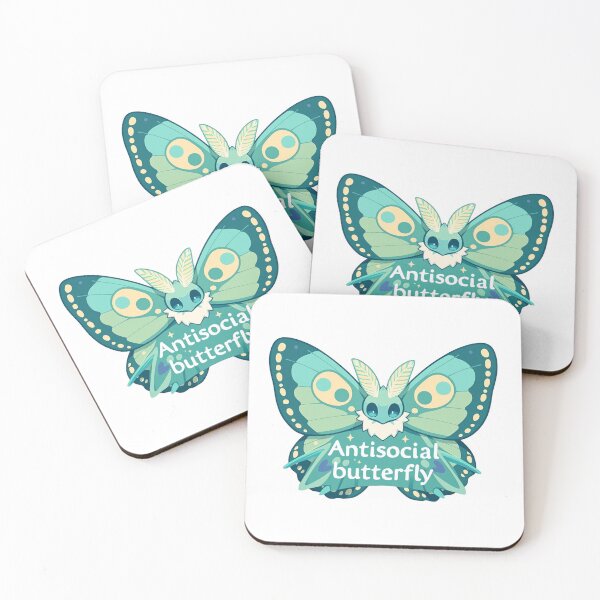 Item preview, Antisocial butterfly moth designed and sold by MendaciousMina.