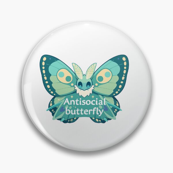 Item preview, Antisocial butterfly moth designed and sold by MendaciousMina.