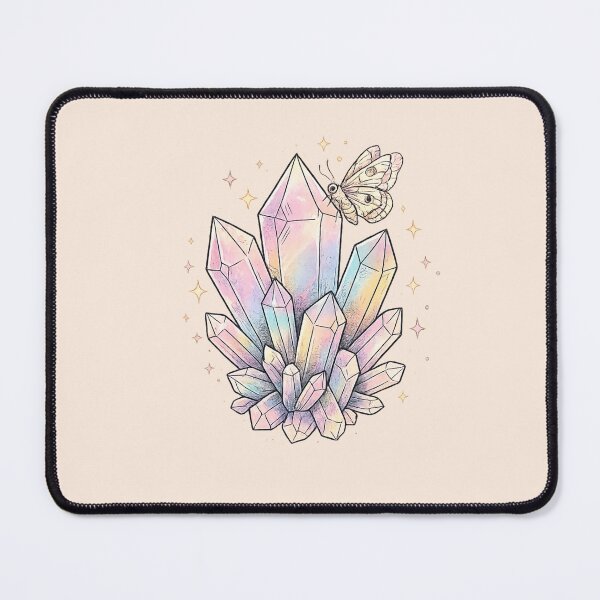 Item preview, Pastel Crystal Cluster Moth Mystical Witchy Boho Art Print designed and sold by VibeMax.