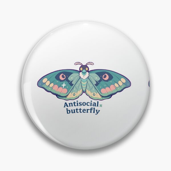Item preview, Antisocial butterfly moth designed and sold by MendaciousMina.