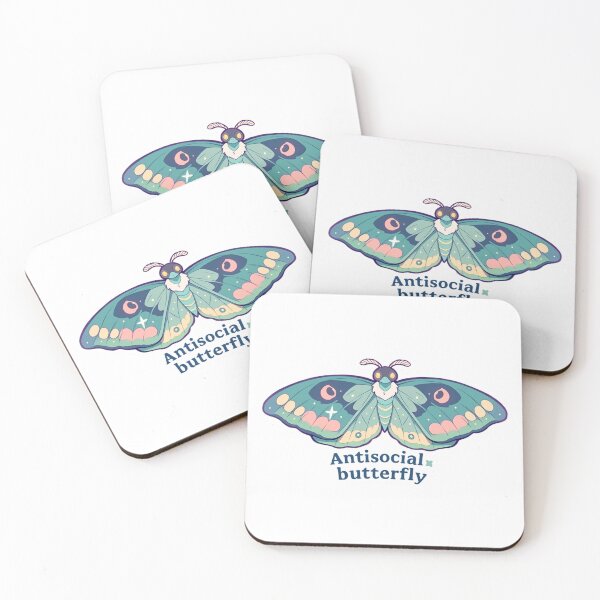 Item preview, Antisocial butterfly moth designed and sold by MendaciousMina.