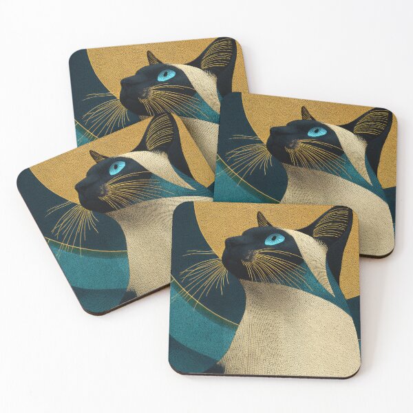 Item preview, Stylized Mosaic Siamese Cat Portrait designed and sold by EK-World.