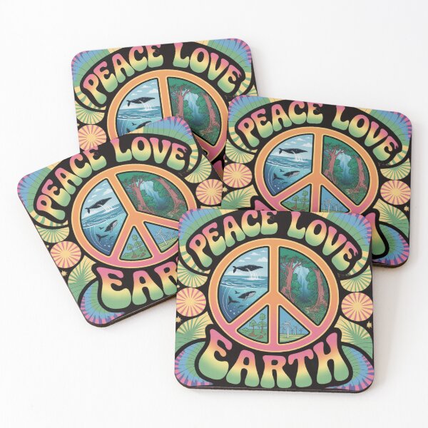 Item preview, Peace Love Earth Psychedelic Environmental Poster designed and sold by Common-Standard.