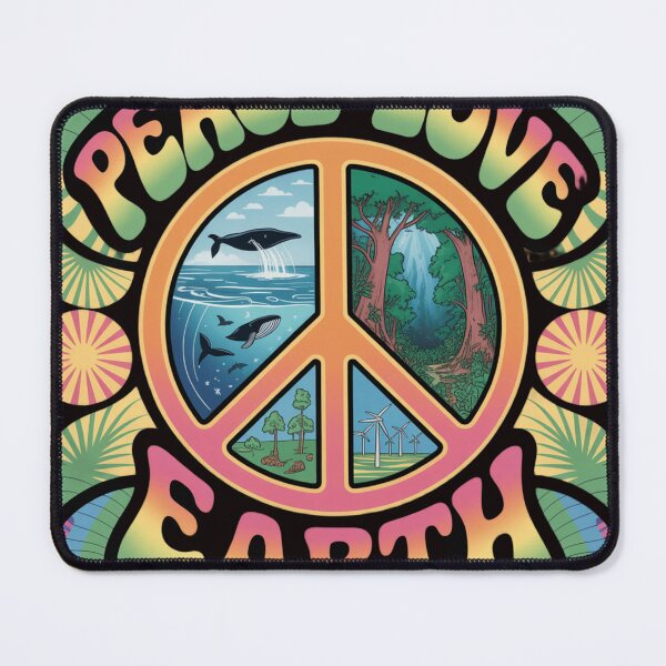 Item preview, Peace Love Earth Psychedelic Environmental Poster designed and sold by Common-Standard.