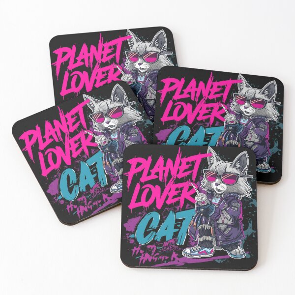 Artikelvorschau, Planet Lover Cat Drinking Mate Street Style Cool Cat Graphic T-Shirt entworfen und verkauft von MEAW MEAW RISKY CAT.