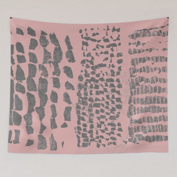 Item preview, Three Grains Textured Monoprint - Rose + Slate designed and sold by Irene Estelle.