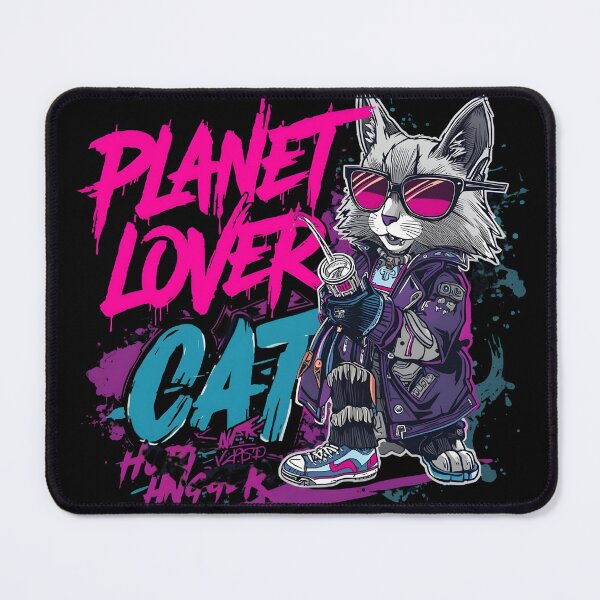 Item preview, Planet Lover Cat Drinking Mate Street Style Cool Cat Graphic T-Shirt designed and sold by MEAW MEAW RISKY CAT.
