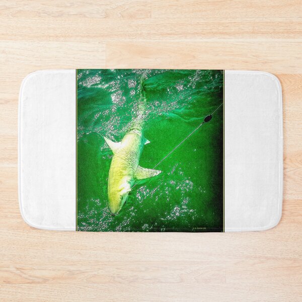 Item preview, Lemon Shark Hooked and Played by Fisherman, Digital Illustration designed and sold by AMacGPhilly.