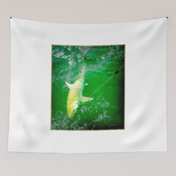 Item preview, Lemon Shark Hooked and Played by Fisherman, Digital Illustration designed and sold by AMacGPhilly.